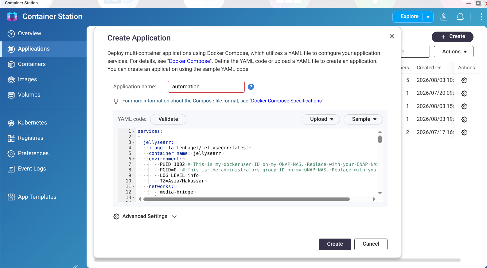 Create Application
